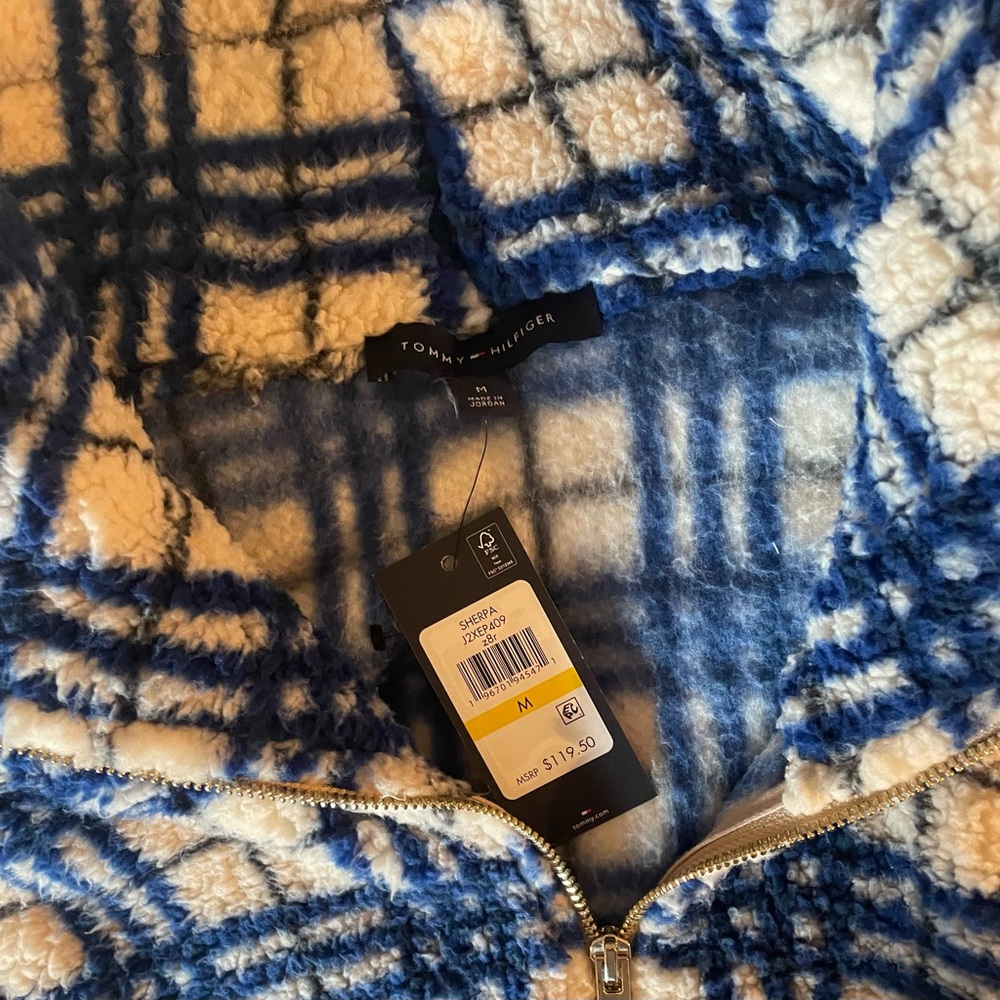 Tommy Hilfiger plaid Sherpa jacket